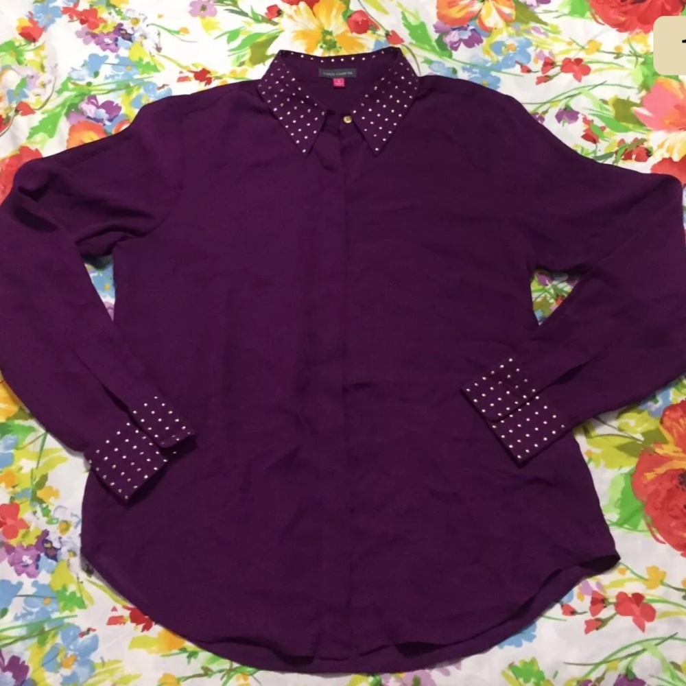 Vince Camuto sheer blouse Sz S